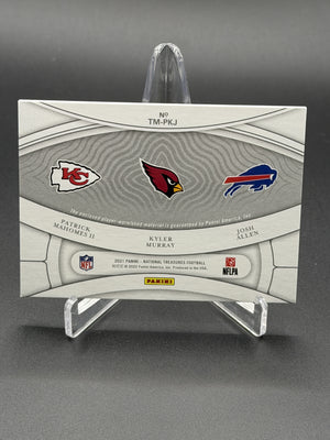 2021 National Treasures Patrick Mahomes Murray Josh Allen Trio Relic Gold /10