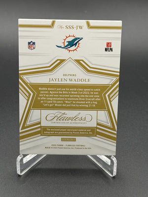2022 Panini Flawless #SSS-JW Jaylen Waddle Star Swatch Signatures #/25