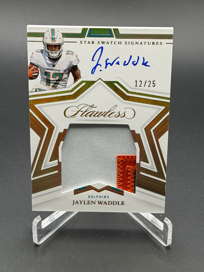 2022 Panini Flawless #SSS-JW Jaylen Waddle Star Swatch Signatures #/25