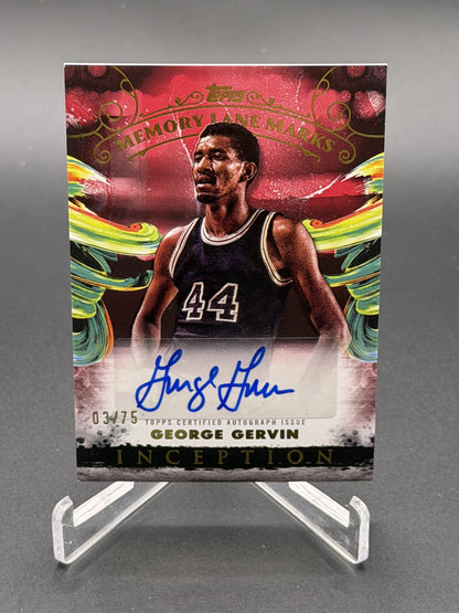 2024-25 Topps Inception #MLM-GG George Gervin Memory Lane Marks Red #/75
