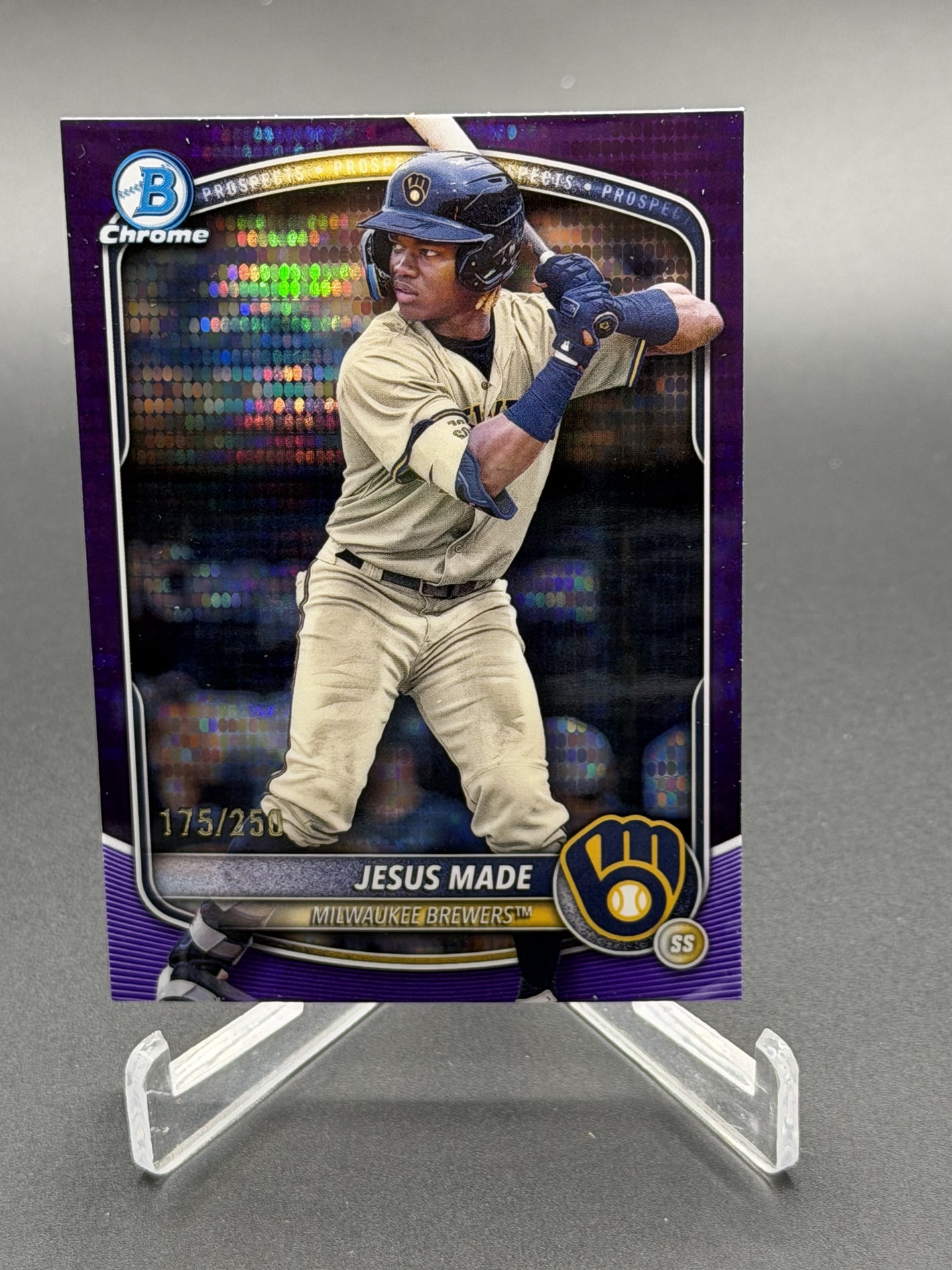 2025 Bowman Chrome #BCP-245 Jesus Made Prospects Purple Pulsar #/250
