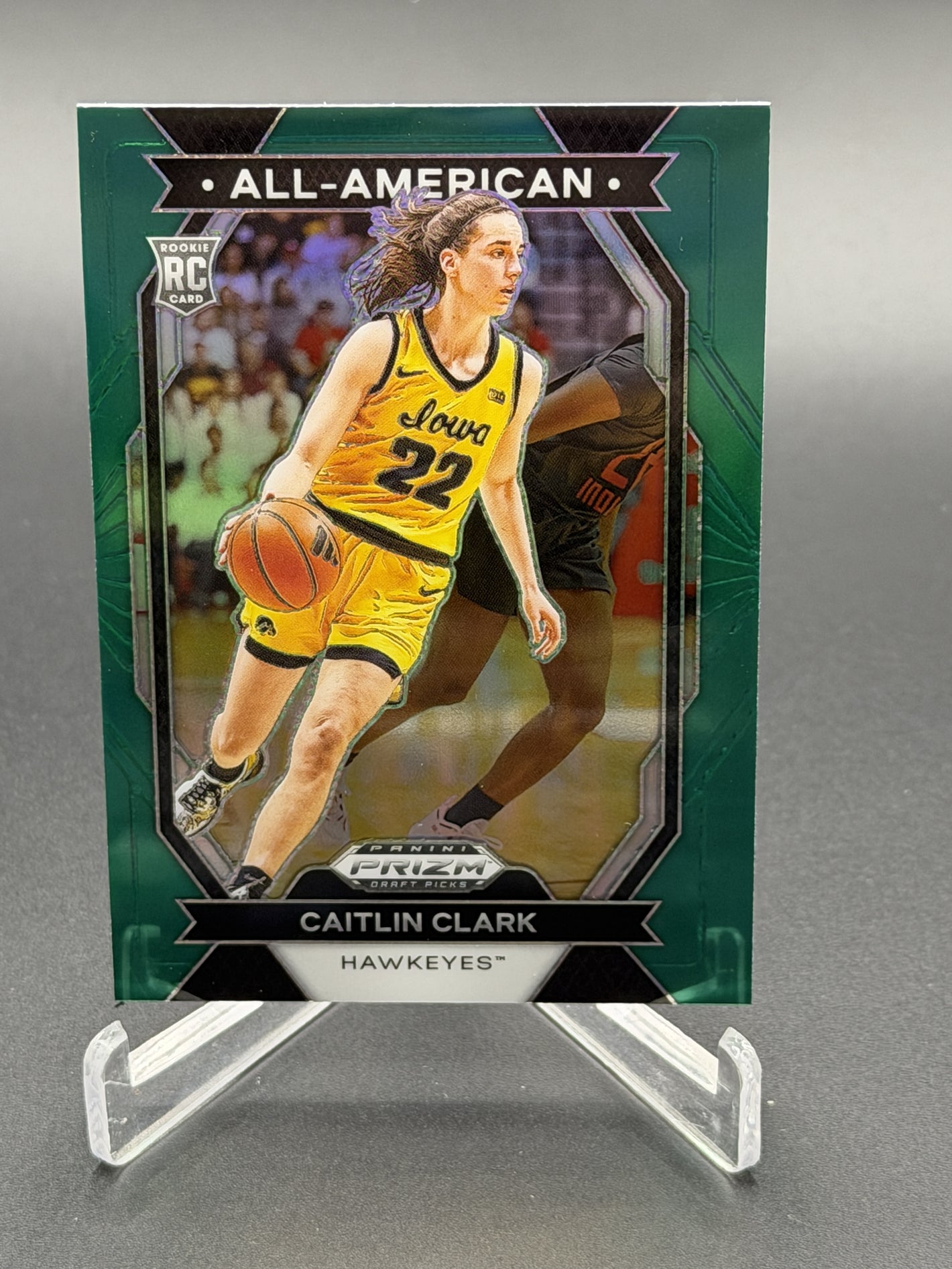2024 Panini Prizm Draft Picks #23 Caitlin Clark Rookie RC All-American Green