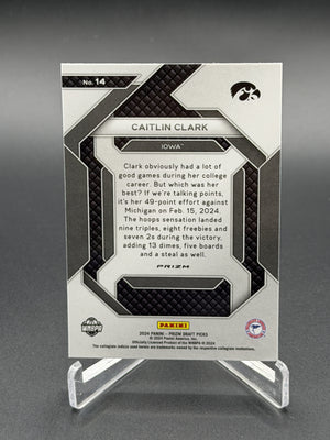 2024 Panini Prizm Draft Picks #14 Caitlin Clark Rookie RC New Recruits Silver