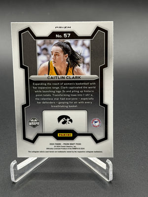 2024 Panini Prizm Draft Picks #57 Caitlin Clark Rookie RC Prizms Silver