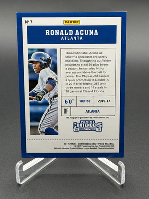 2017 Panini Contenders Draft Picks #7 Ronald Acuna Ticket Autograph /99