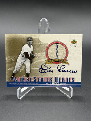 2002 Upper Deck Don Larsen Signed World Series Heroes Game-Used Memorabilia #/25