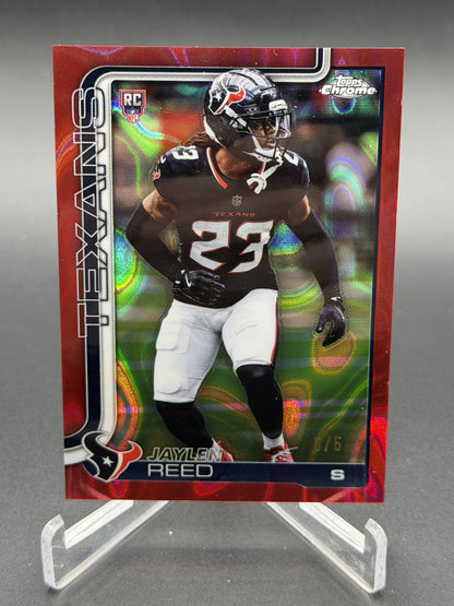 2025 Topps Chrome #374 Jaylen Reed Rookie RC Red Lava #/5