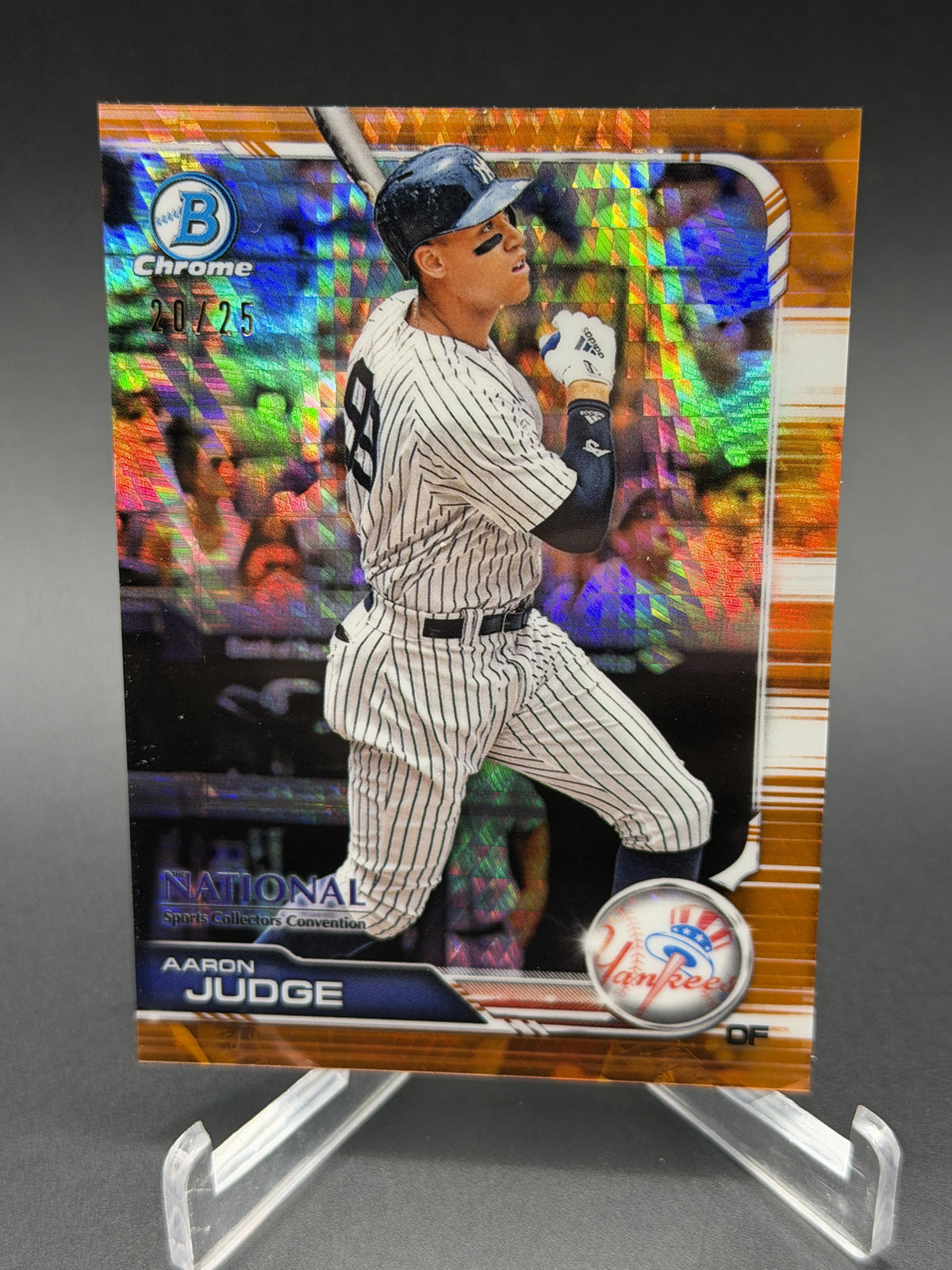 2019 Bowman Chrome National Wrapper Redemption Aaron Judge Orange Refractor /25