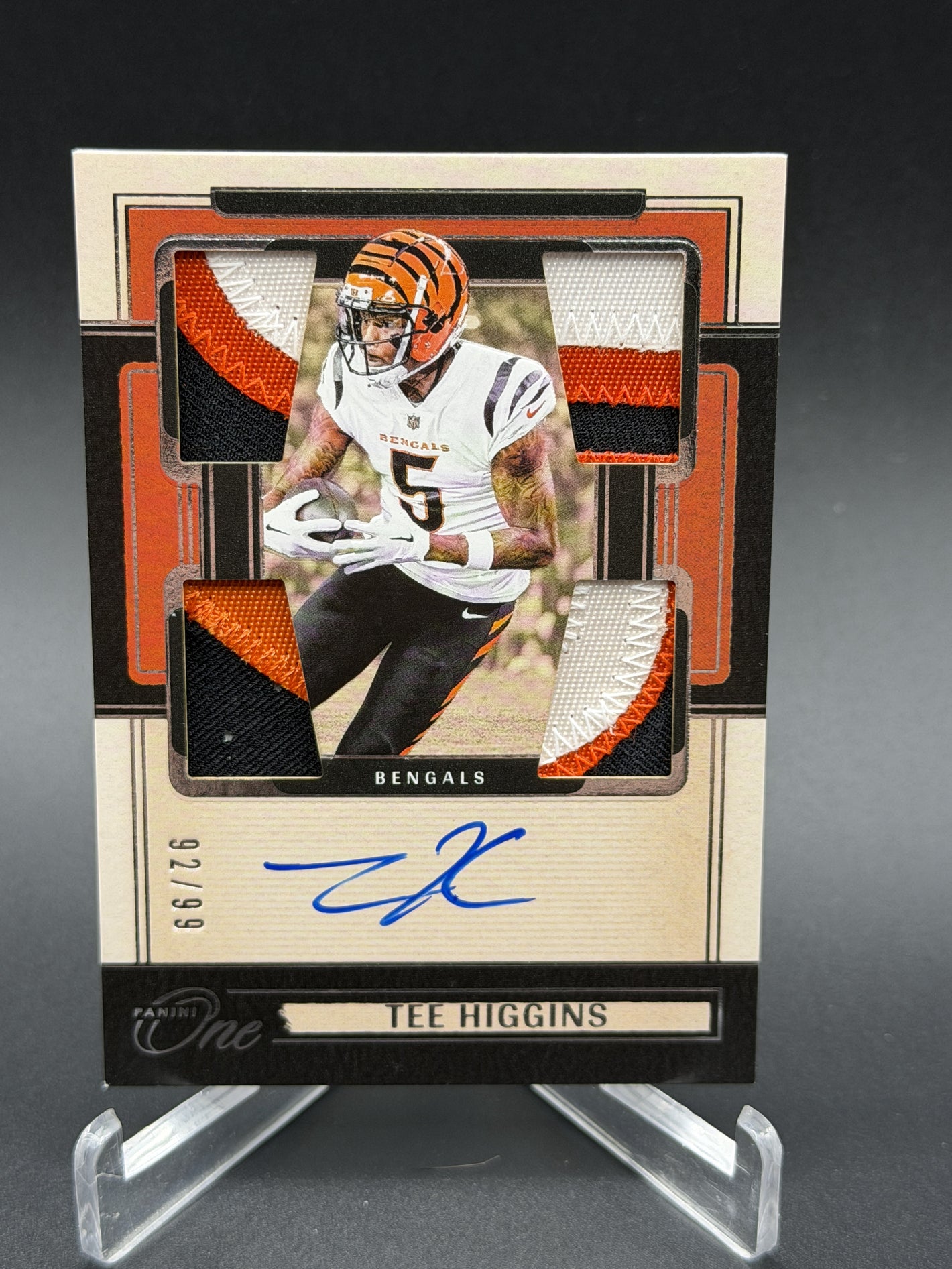 2024 Panini One #58 Tee Higgins Quad Patch Auto #/99