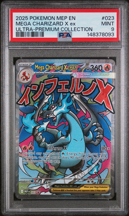 2025 Pokemon ME: Mega Evolution Promo #023 Mega Charizard X ex PSA 9 (093)