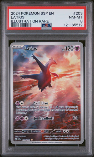 2024 Pokemon SV08: Surging Sparks #203/191 Latios IR PSA 8