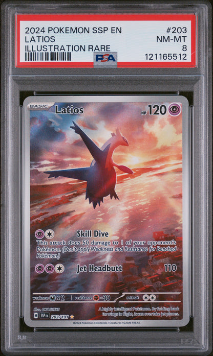 2024 Pokemon SV08: Surging Sparks #203/191 Latios IR PSA 8