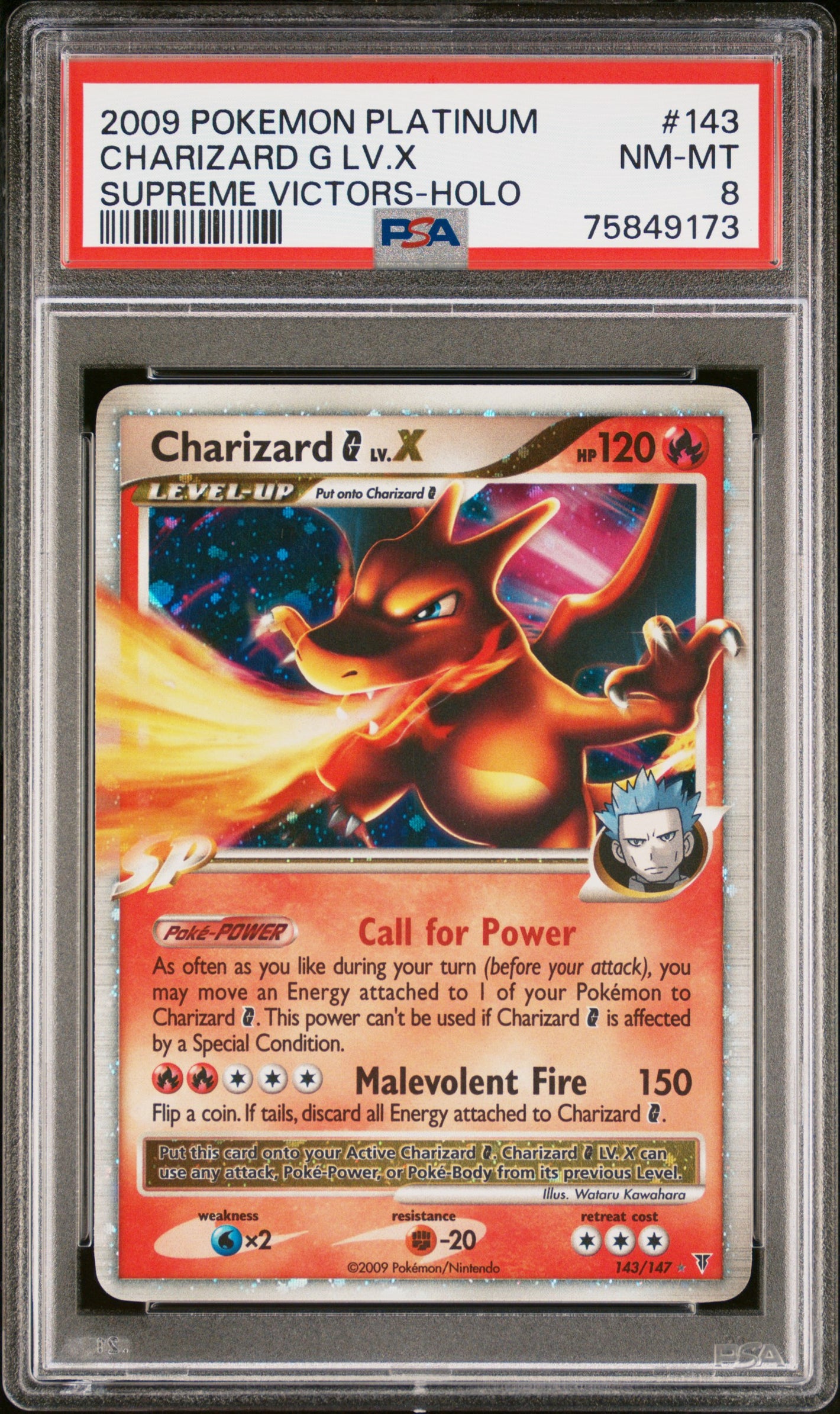 2009 Pokemon Platinum Supreme Victors #143 Charizard G Lv.X Holo PSA 8