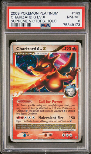 2009 Pokemon Platinum Supreme Victors #143 Charizard G Lv.X Holo PSA 8
