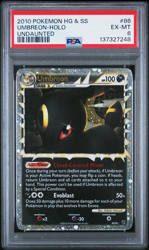 2010 Pokemon HG & SS Undaunted #86 Umbreon Holo (Prime) PSA 6