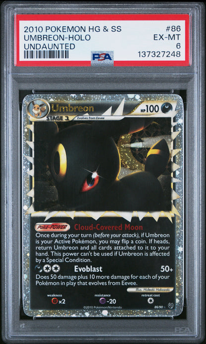 2010 Pokemon HG & SS Undaunted #86 Umbreon Holo (Prime) PSA 6