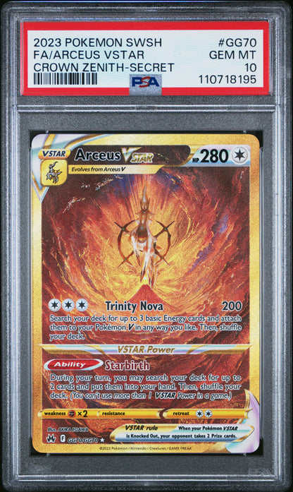 2023 Pokemon Crown Zenith Galarian Gallery #GG70 Arceus VSTAR Secret PSA 10