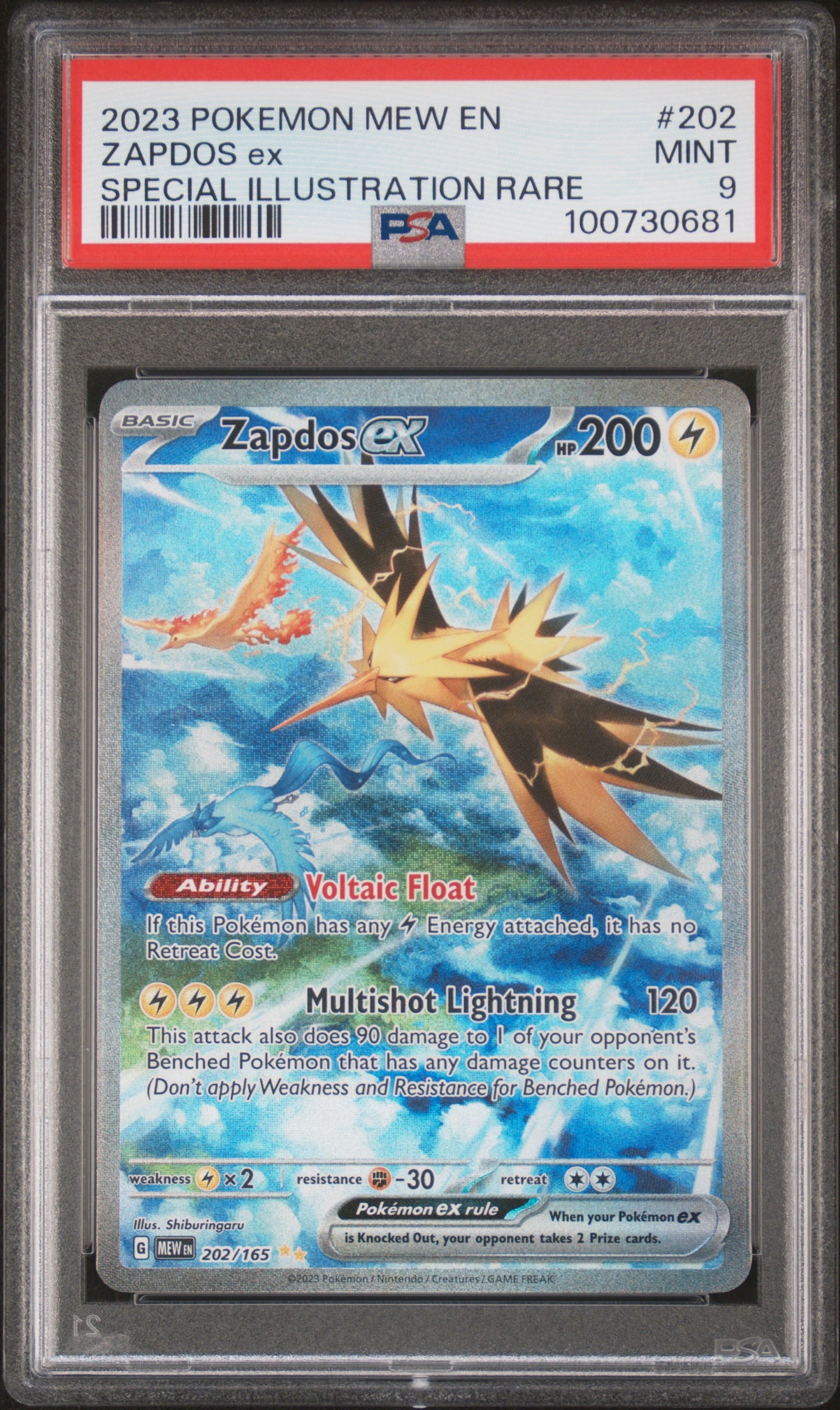 2023 Pokemon MEW SV: Scarlet & Violet 151 #202 Zapdos ex SIR PSA 9