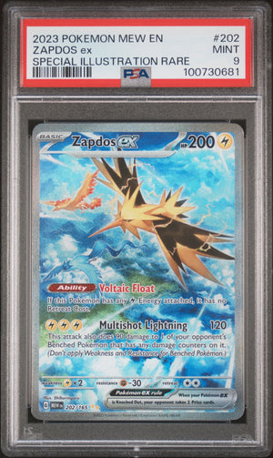 2023 Pokemon MEW SV: Scarlet & Violet 151 #202 Zapdos ex SIR PSA 9