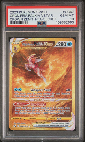 2023 Pokemon Crown Zenith #GG67 Origin Forme Palkia VSTAR Secret PSA 10