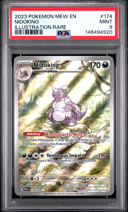 2023 Pokemon SV: Scarlet & Violet 151 #174/165 Nidoking Illustration Rare PSA 9