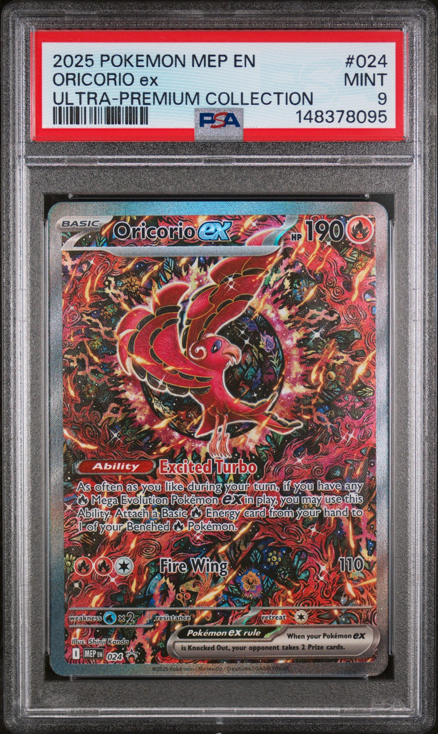 2025 Pokemon ME: Mega Evolution Promo #024 Oricorio ex PSA 9 (095)