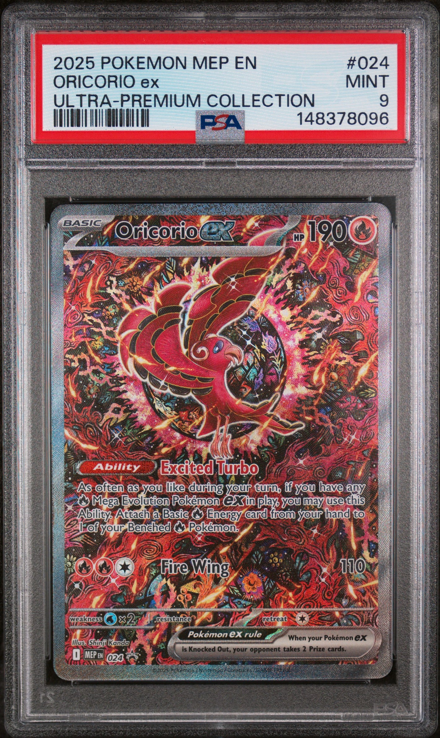 2025 Pokemon ME: Mega Evolution Promo #024 Oricorio ex PSA 9 (096)