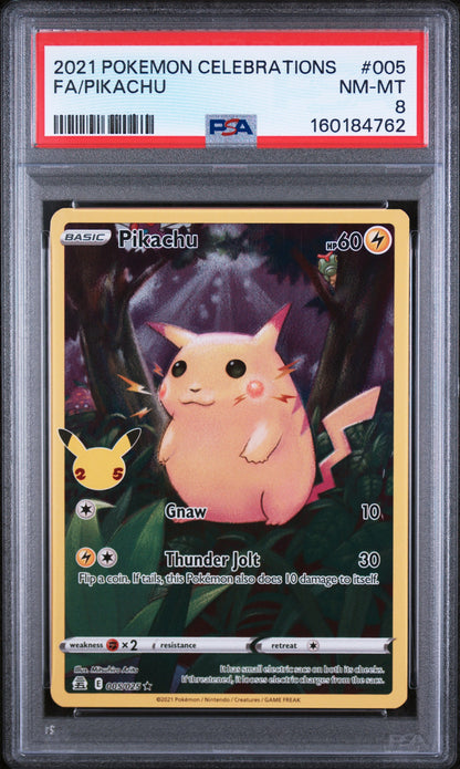 2021 Pokemon Celebrations #005/025 Pikachu Full Art PSA 8