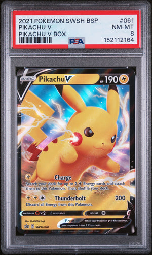 SWSH: Sword & Shield Promo Cards #SWSH061 Pikachu V PSA 8