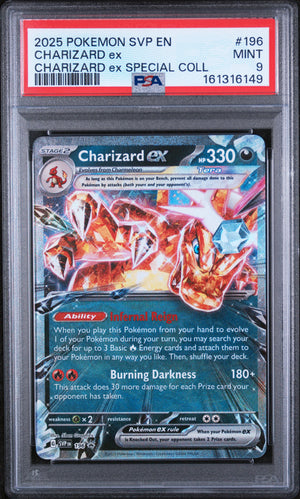 2025 Pokemon Scarlet & Violet Promo #196 Charizard ex Special Collection PSA 9