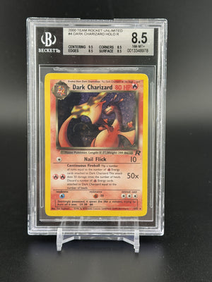 2000 Pokemon Team Rocket Unlimited #4 Dark Charizard Holo R BGS 8.5