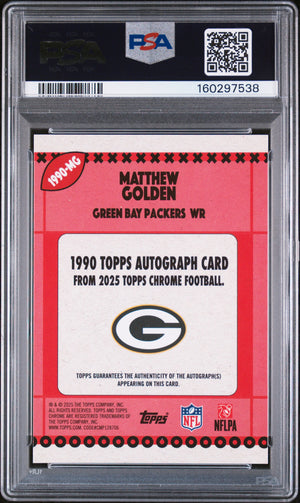2025 Topps Chrome Matthew Golden 1990 Orange Geometric Auto /25 PSA 10