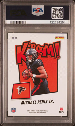 2024 Panini Absolute #14 Michael Penix Jr. Kaboom Horizontal PSA 9