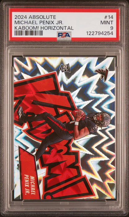 2024 Panini Absolute #14 Michael Penix Jr. Kaboom Horizontal PSA 9