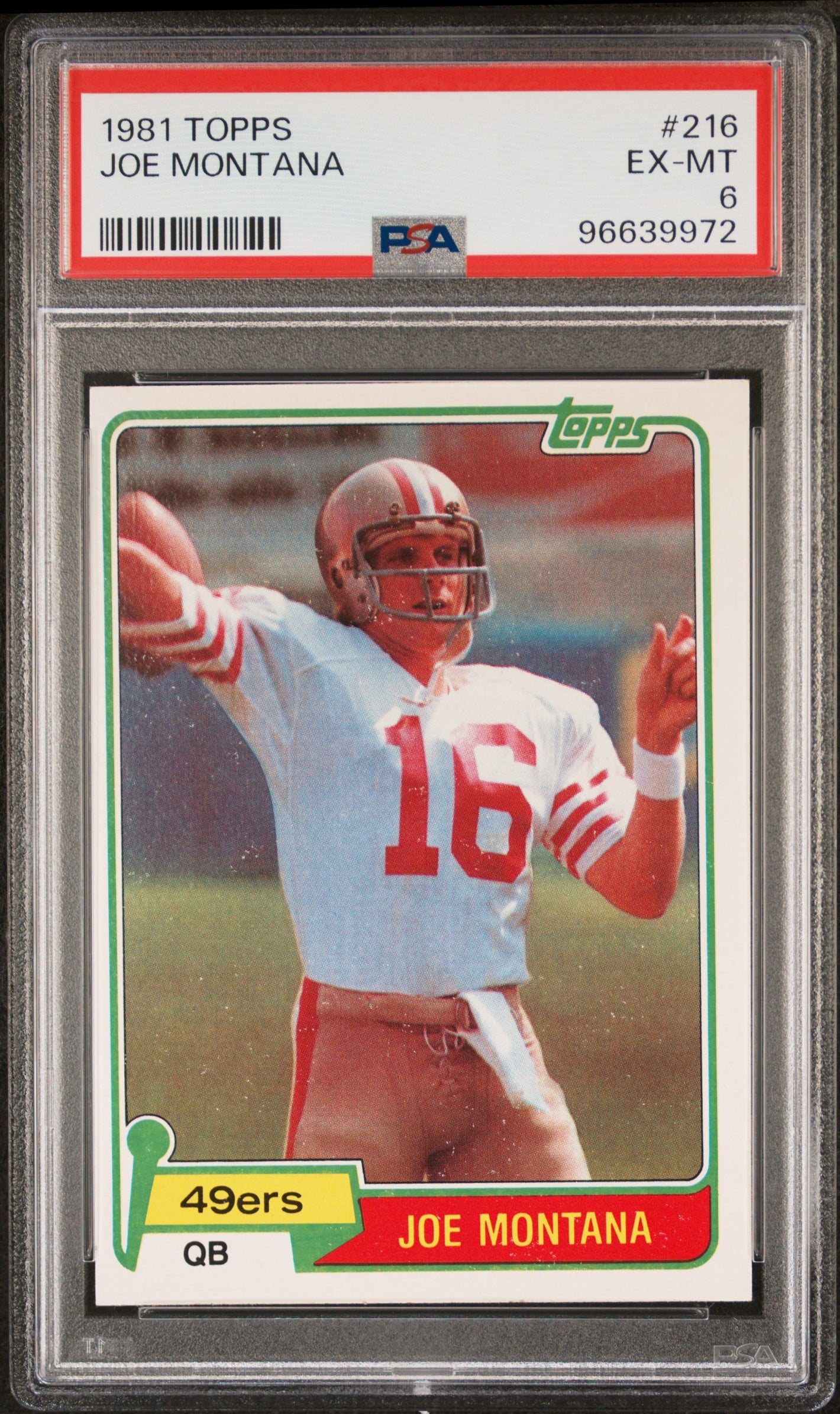 1981 Topps #216 Joe Montana PSA 6