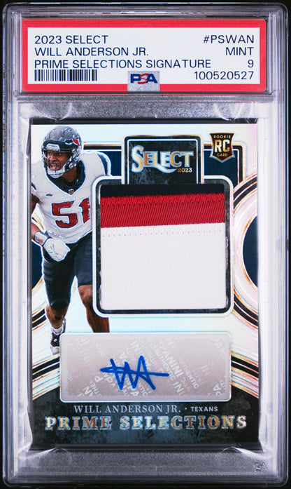 2023 Panini Select Will Anderson Jr. Prime Selections Signatures /99 PSA 9