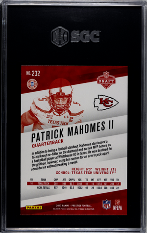 2017 Panini Prestige #232 Patrick Mahomes II SGC 10