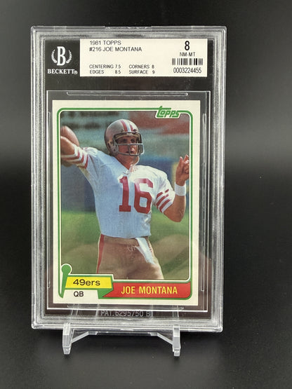 1981 Topps #216 Joe Montana BGS 8
