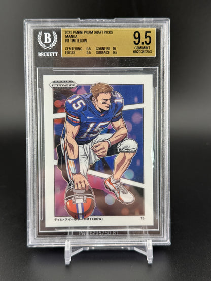 2025 Panini Prizm Draft Picks #M-11 Tim Tebow Manga BGS 9.5