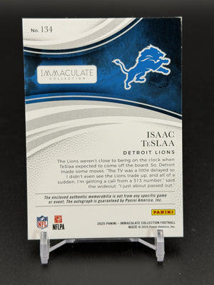 2025 Panini Immaculate Collection #134 Isaac TeSlaa Gold Patch Auto /25 PC