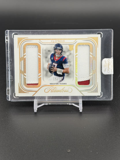 2023 Panini Flawless #DD-CSD C.J. Stroud Debut Duals Patch 15 /15 PC
