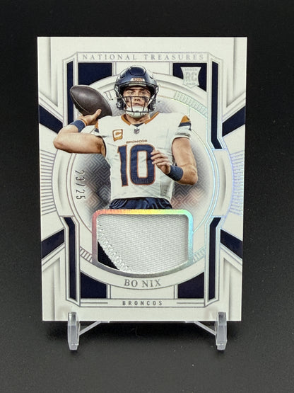 2024 National Treasures #FT-BNX Bo Nix Franchise Prime Patch Holo Silver /25 PC