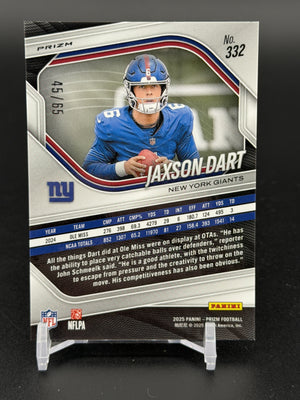 2025 Panini Prizm #332 Jaxson Dart Orange Wave #/65 PC