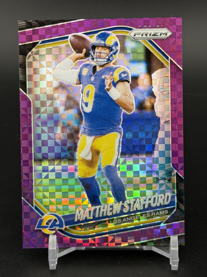 2025 Panini Prizm #21 Matthew Stafford Purple Power /49 PC
