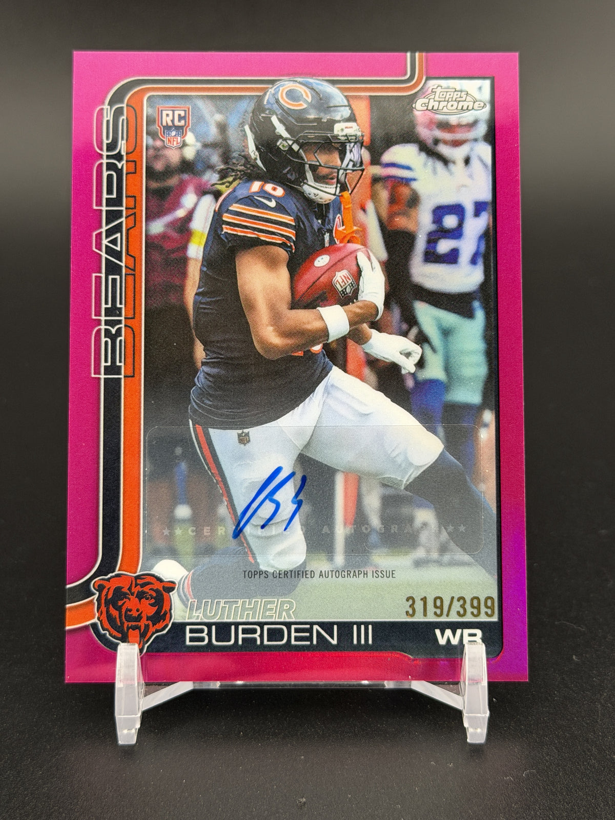 2025 Topps Chrome Luther Burden III Chrome Rookie Auto Magenta Refractor /399