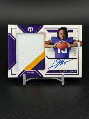 2025 National Treasures Dallas Turner Rookie Material Holo Silver Auto /25