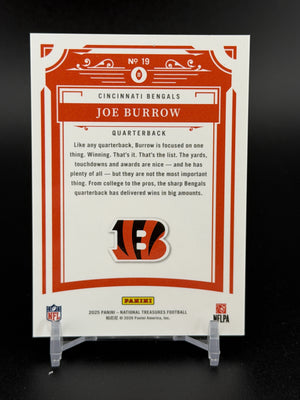 2025 Panini National Treasures #19 Joe Burrow Stars & Stripes #/13