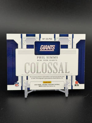 2025 Panini National Treasures #CS-PSS Phil Simms Colossal Signatures #/49