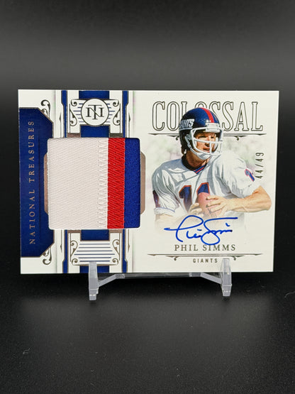 2025 Panini National Treasures #CS-PSS Phil Simms Colossal Signatures #/49