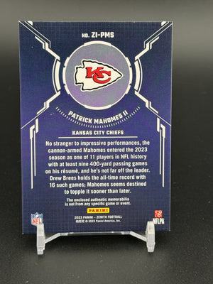 2023 Panini Zenith #ZI-PMS Patrick Mahomes II Zoned In